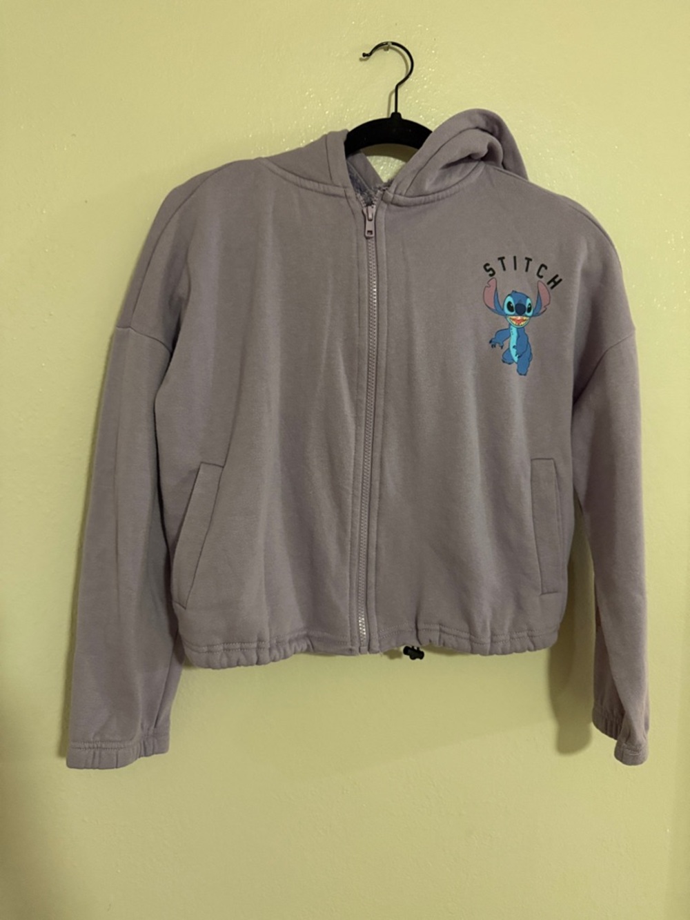 Disney Stitch Lavender Hooded Zip-Up Sweatshirt for Kids